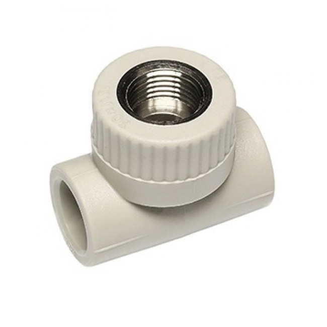 U Тройник  20*1/2"20 резьба внутренняя серый ППР