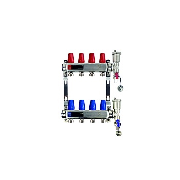 ISI коллектор вентильный 1"-16 на  4 вых настенный + конечный комплект