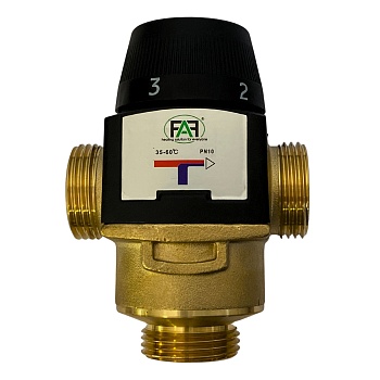 FAF Трехходовой клапан смесительный 1" 35-60* (латунь)