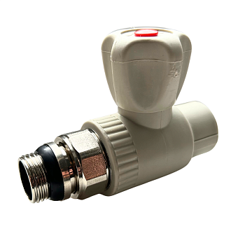 TURKCA Кран радиаторный 20*1/2 серый прямой нержавейка ППР 