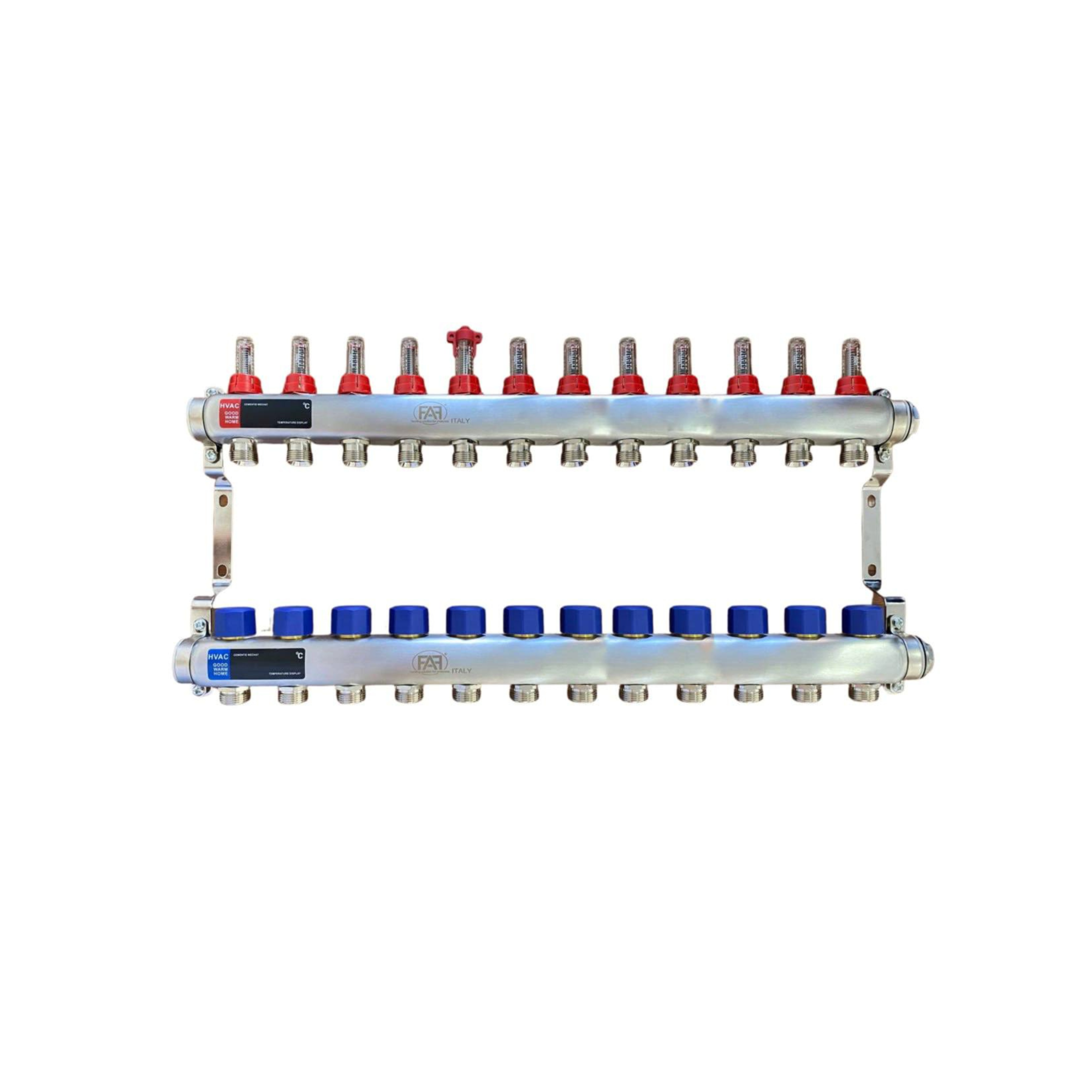 FAF Коллектор с расходомерами 1"х3/4" на 12 вых. нерж.  (без евроконусов)