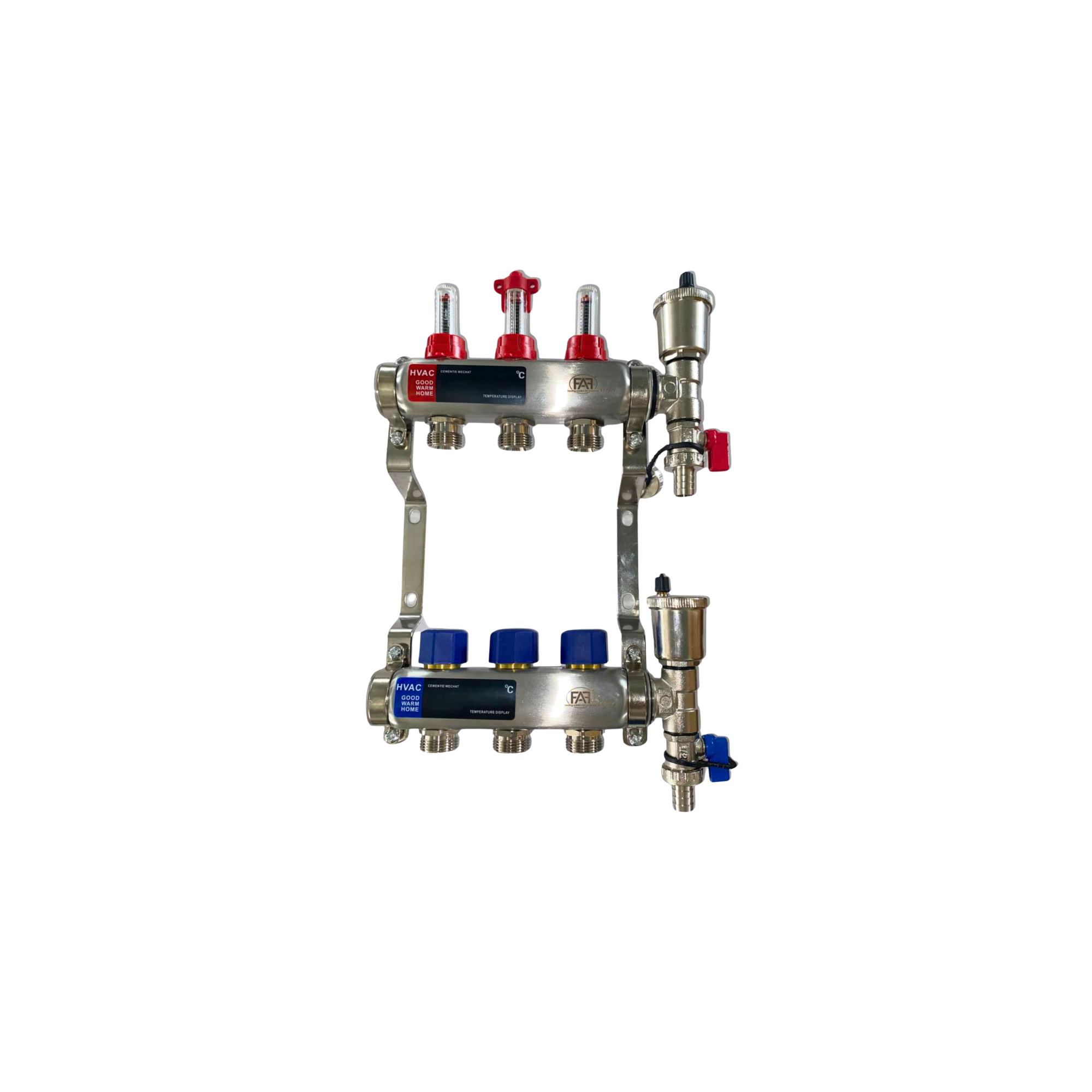 FAF 1"X3/4" шығын өлшегіштері бар Коллектор 3 Шығыс. нерж. + соңғы жинақ (еуроконуссыз)