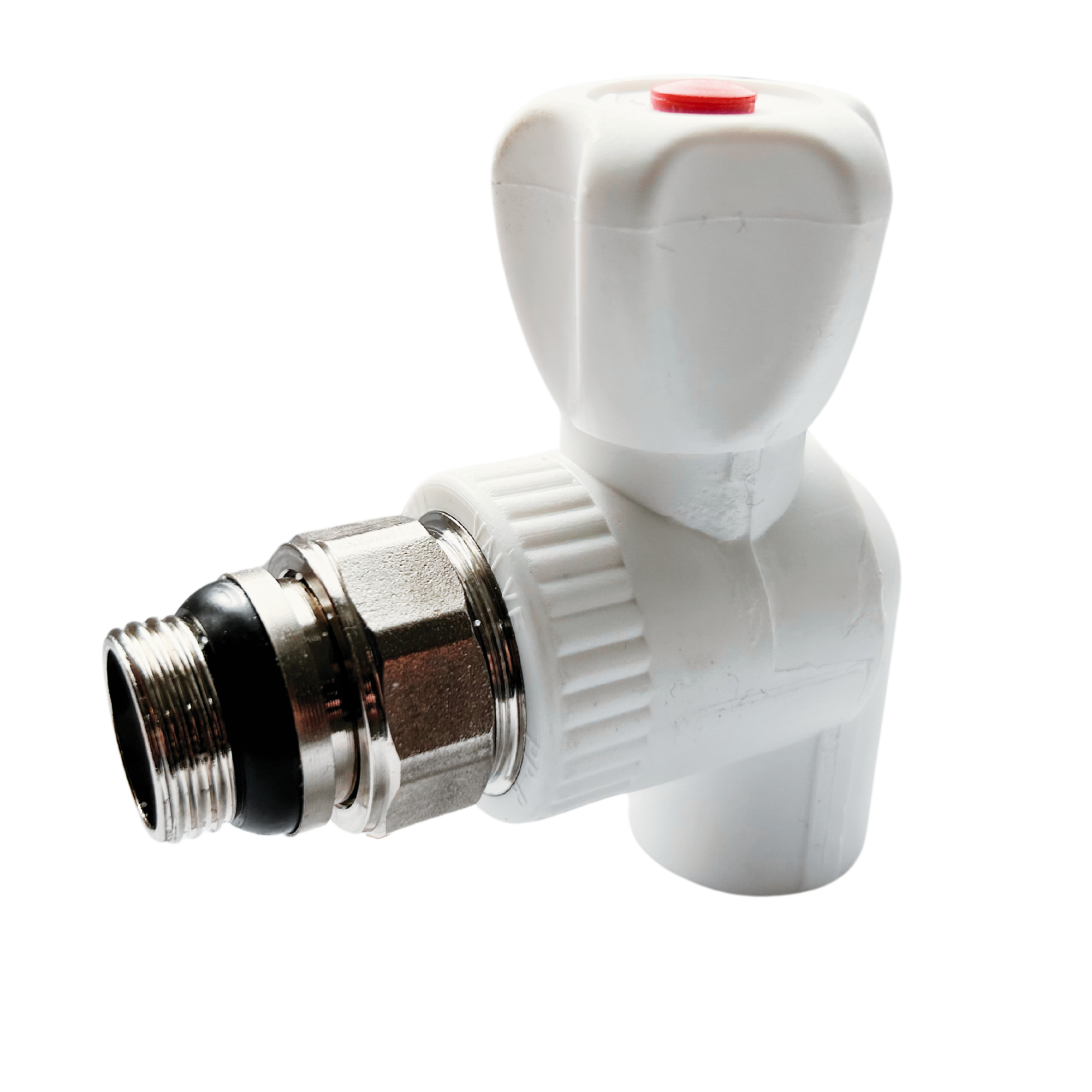 TURKCA Кран радиаторный 20*1/2 белый угловой нержавейка ППР 