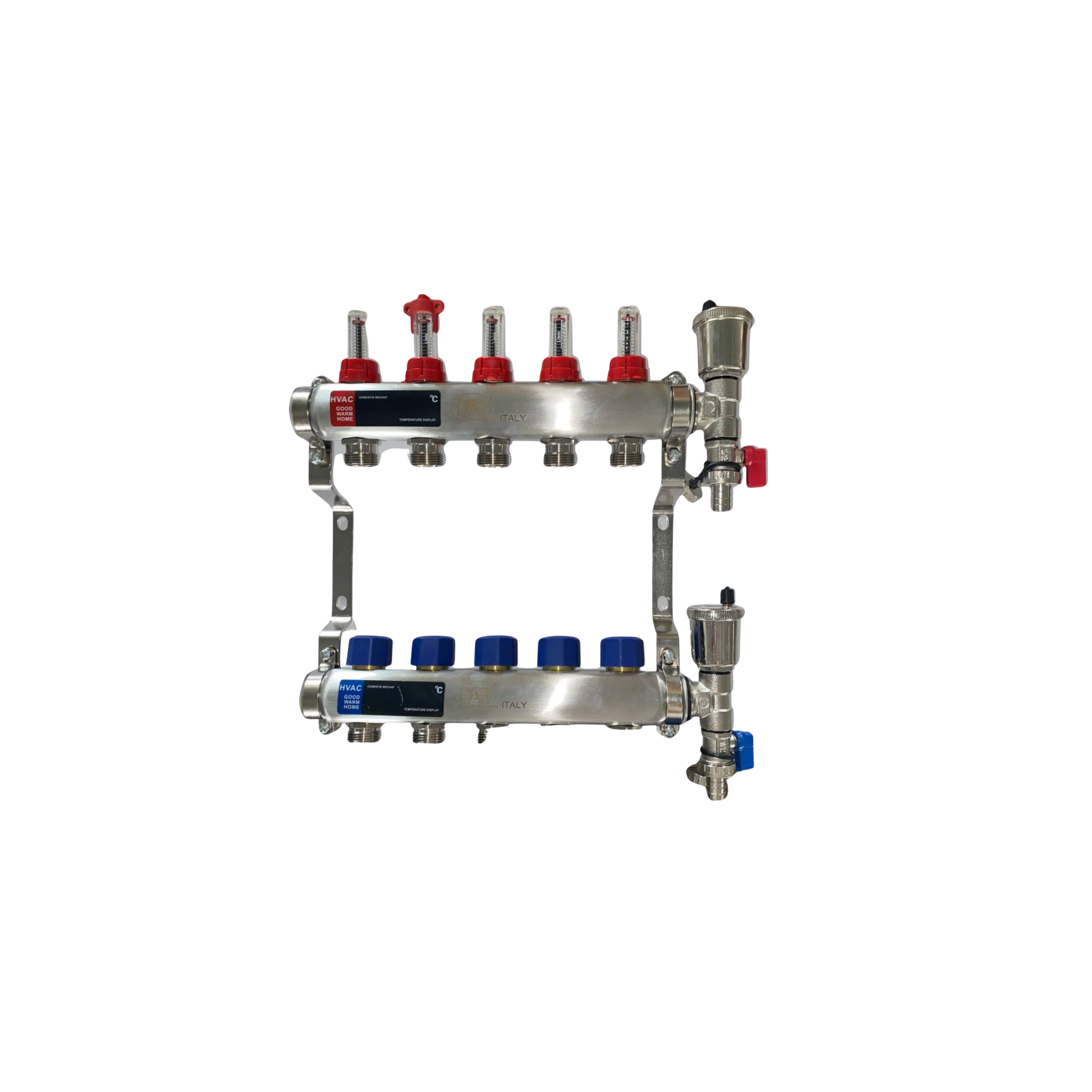 FAF 1"X3/4" шығын өлшегіштері бар Коллектор 5 шығысқа. нерж. + соңғы жинақ (еуроконуссыз)